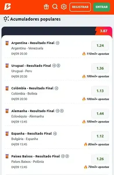 Captura de tela da p&aacute;gina inicial da Betano