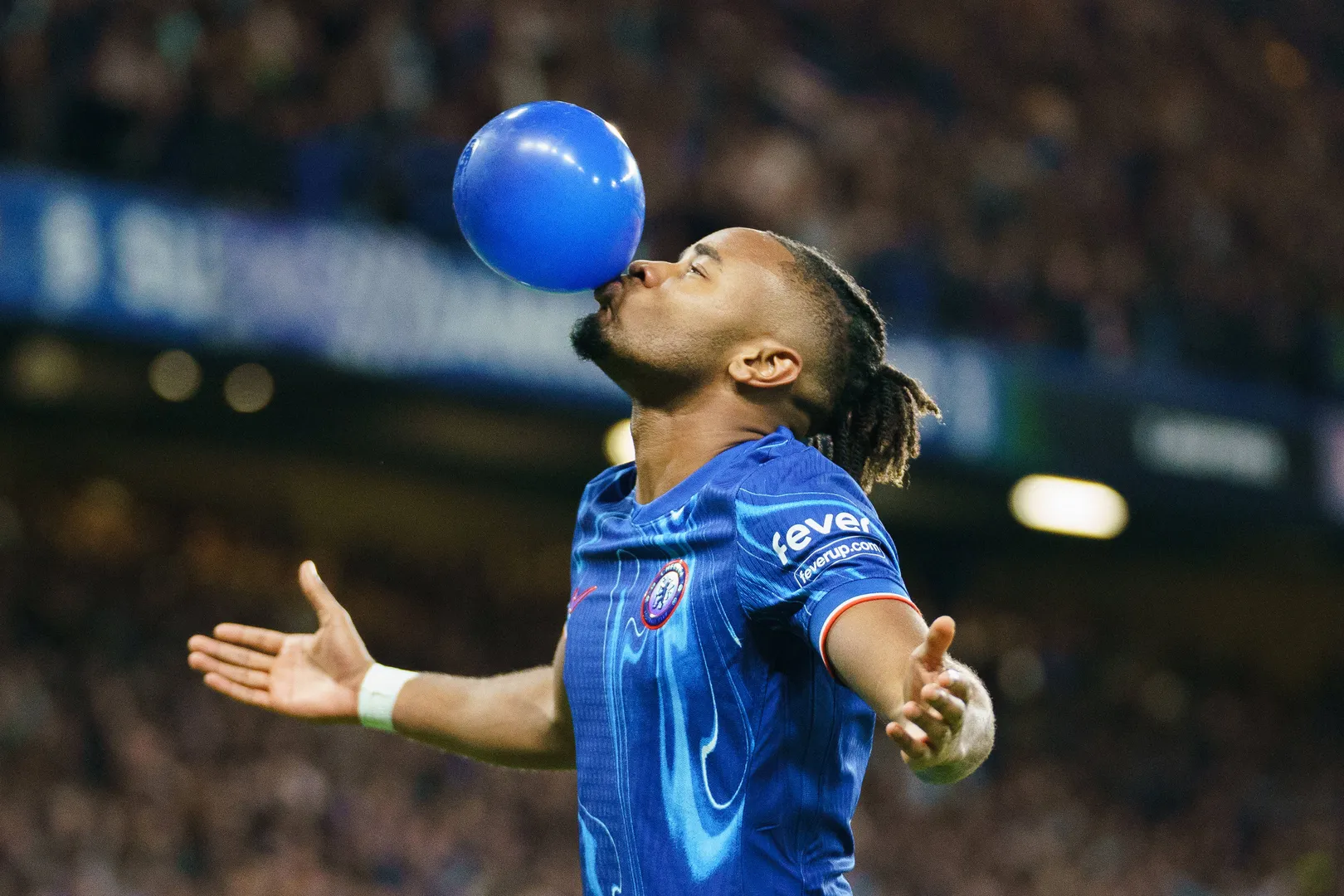 Chelsea FC v KAA Gent Christopher Nkunku of Chelsea celebrating his goal during the Chelsea FC v KAA Gent UEFA Europe Co