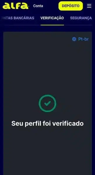 Captura de tela na p&aacute;gina de verifica&ccedil;&atilde;o de conta da Alfabet