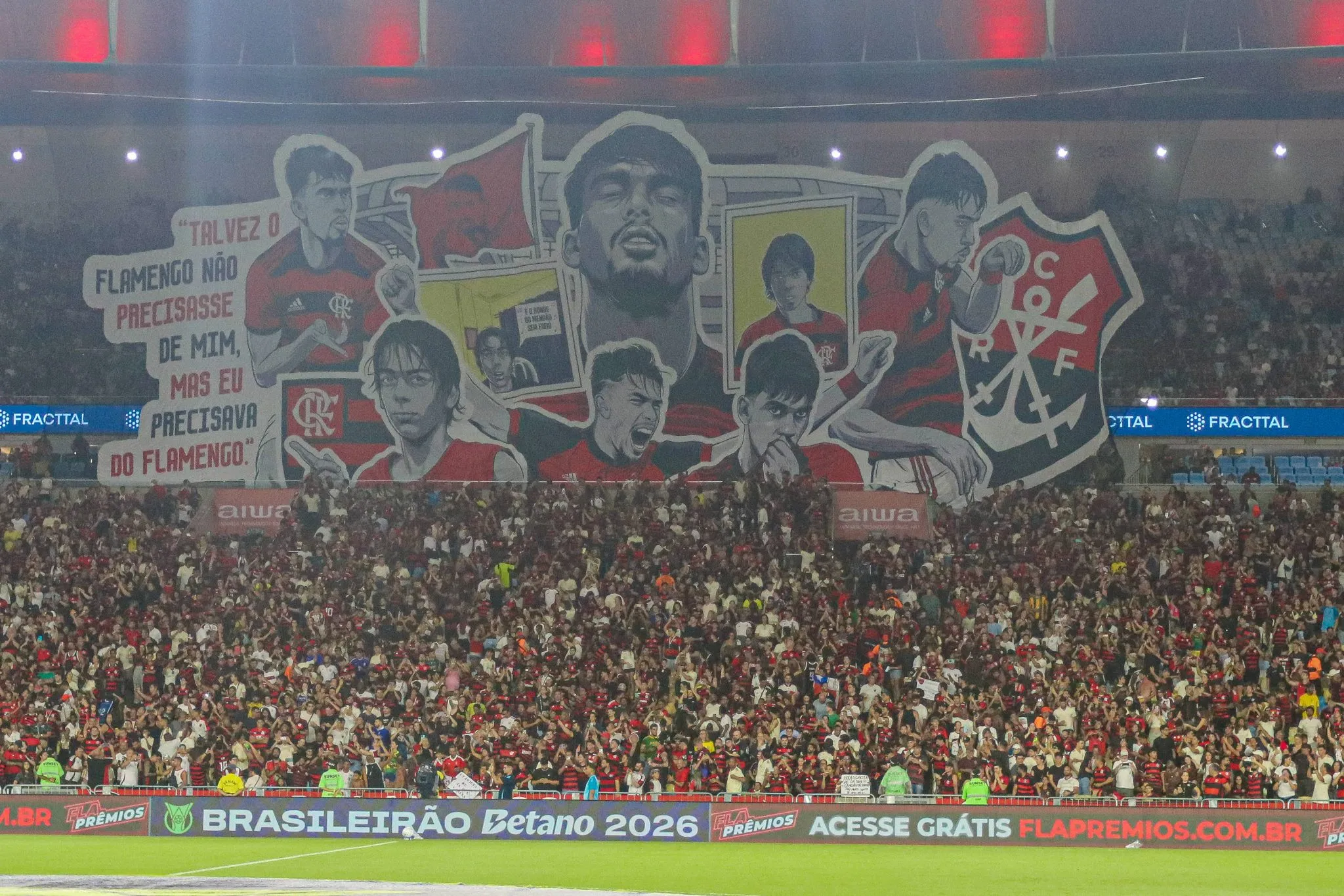 Torcida do Flamengo fez mosaico para Paquet&aacute; no Maracan&atilde;