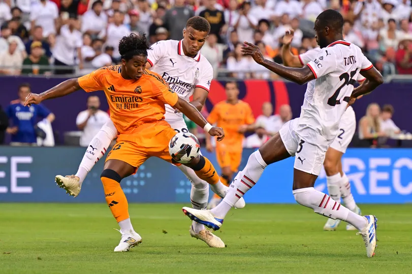 Endrick em a&ccedil;&atilde;o pelo Real Madrid contra o Milan 