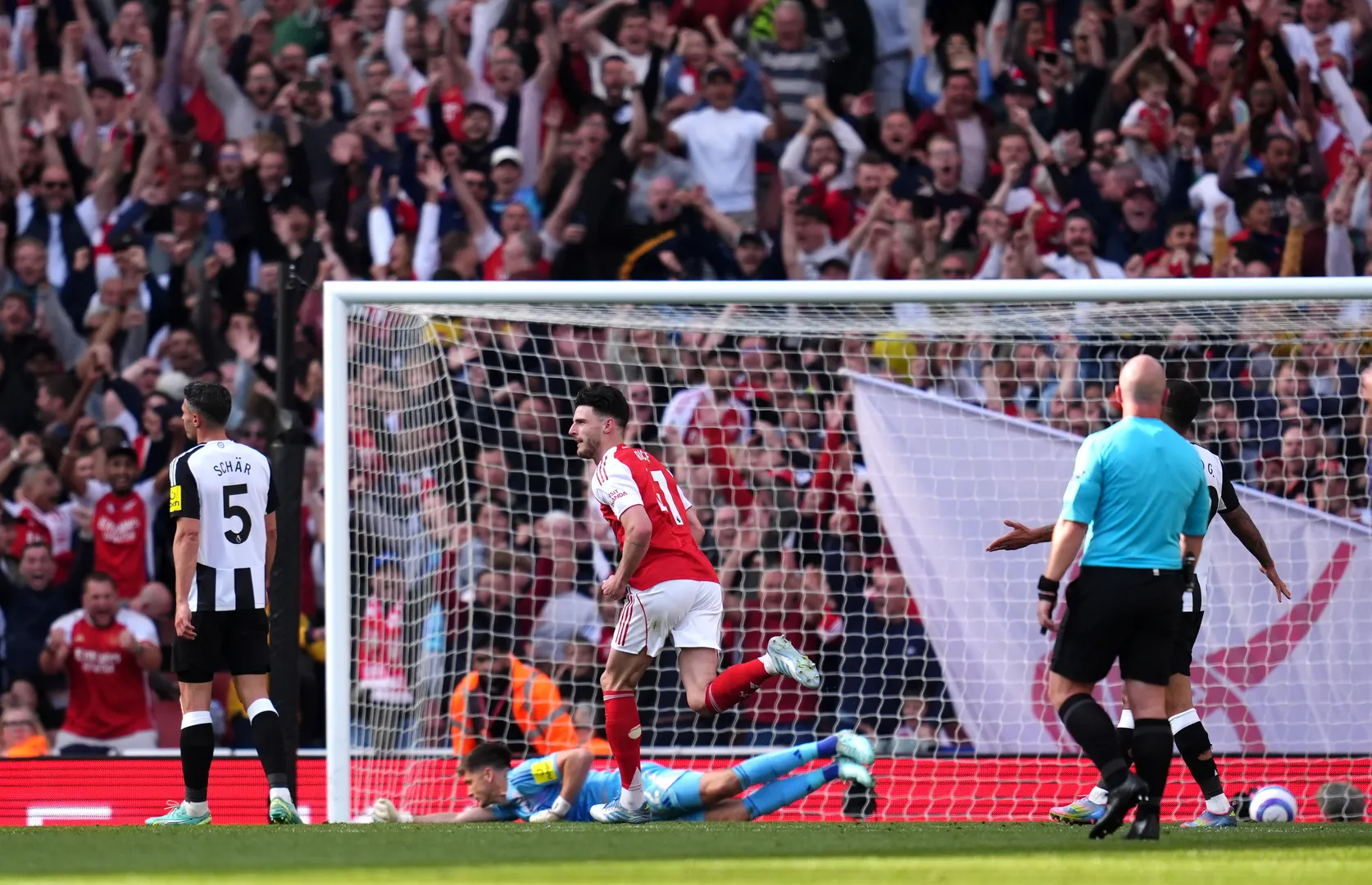 Rice comemora gol do Arsenal (Foto: Imago)