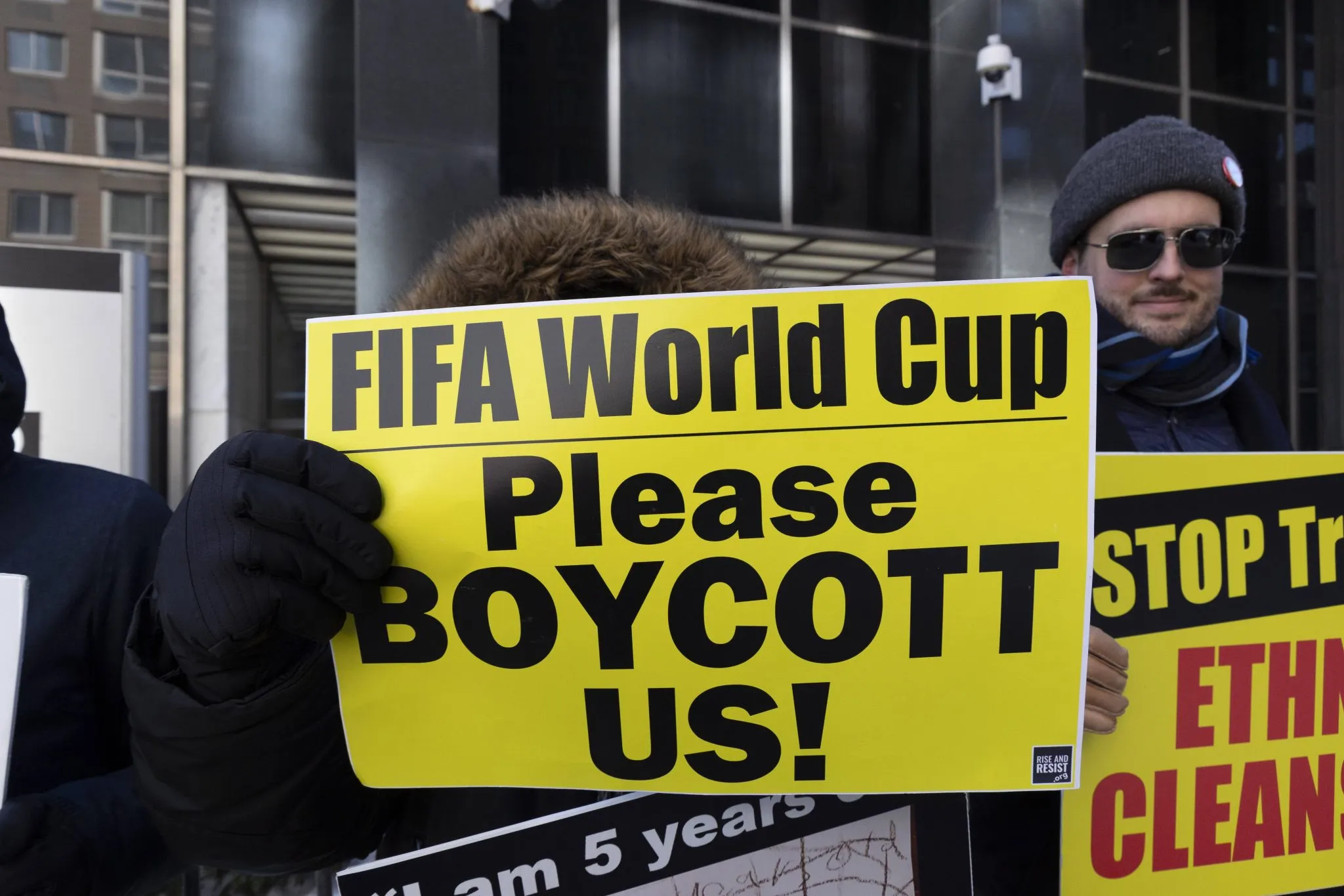 Manifestantes anti-ICE pedem boicote &agrave; Copa do Mundo nos EUA (Foto: Imago/ZUMA Press Wire)