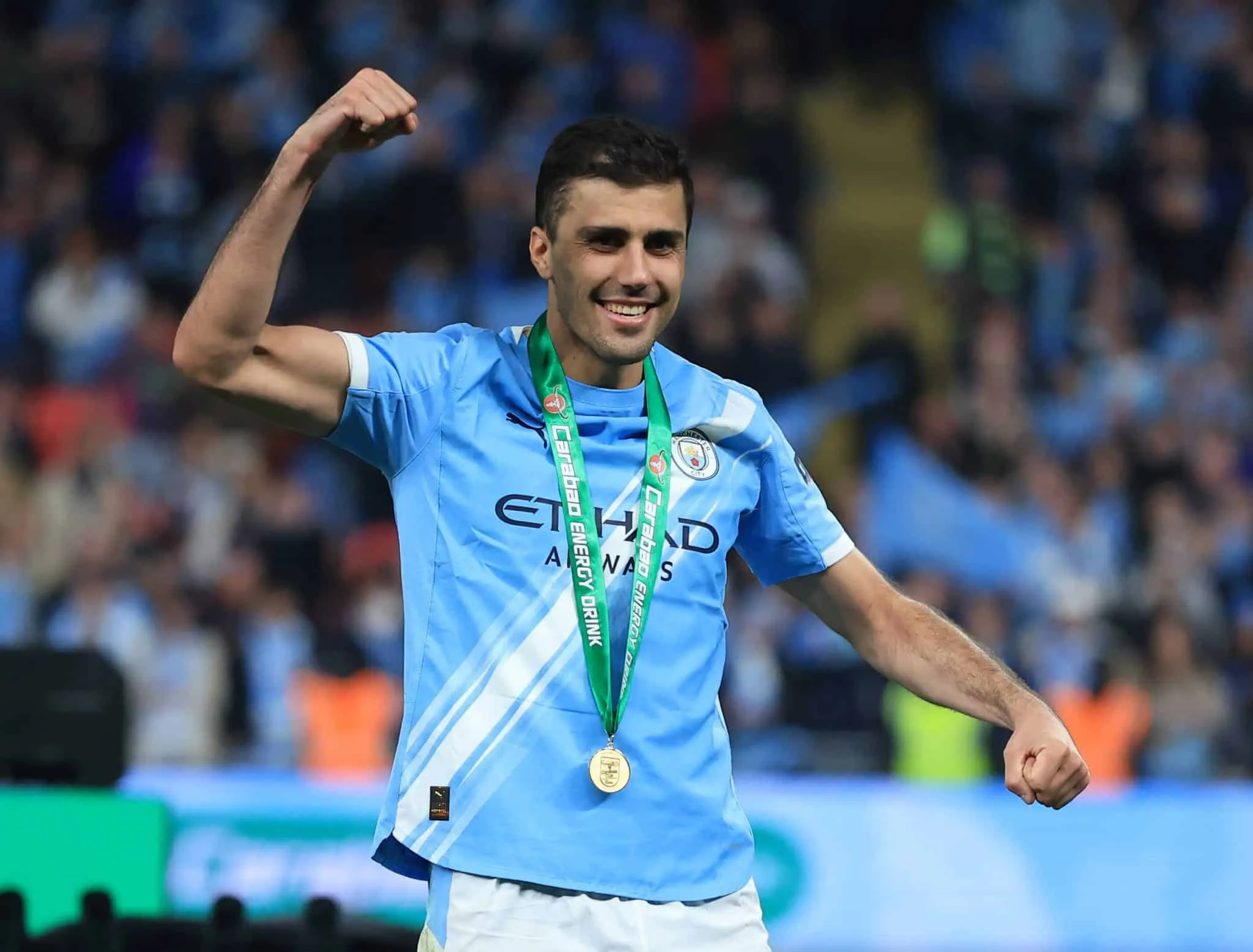 Rodri comemora t&iacute;tulo pelo Manchester City
