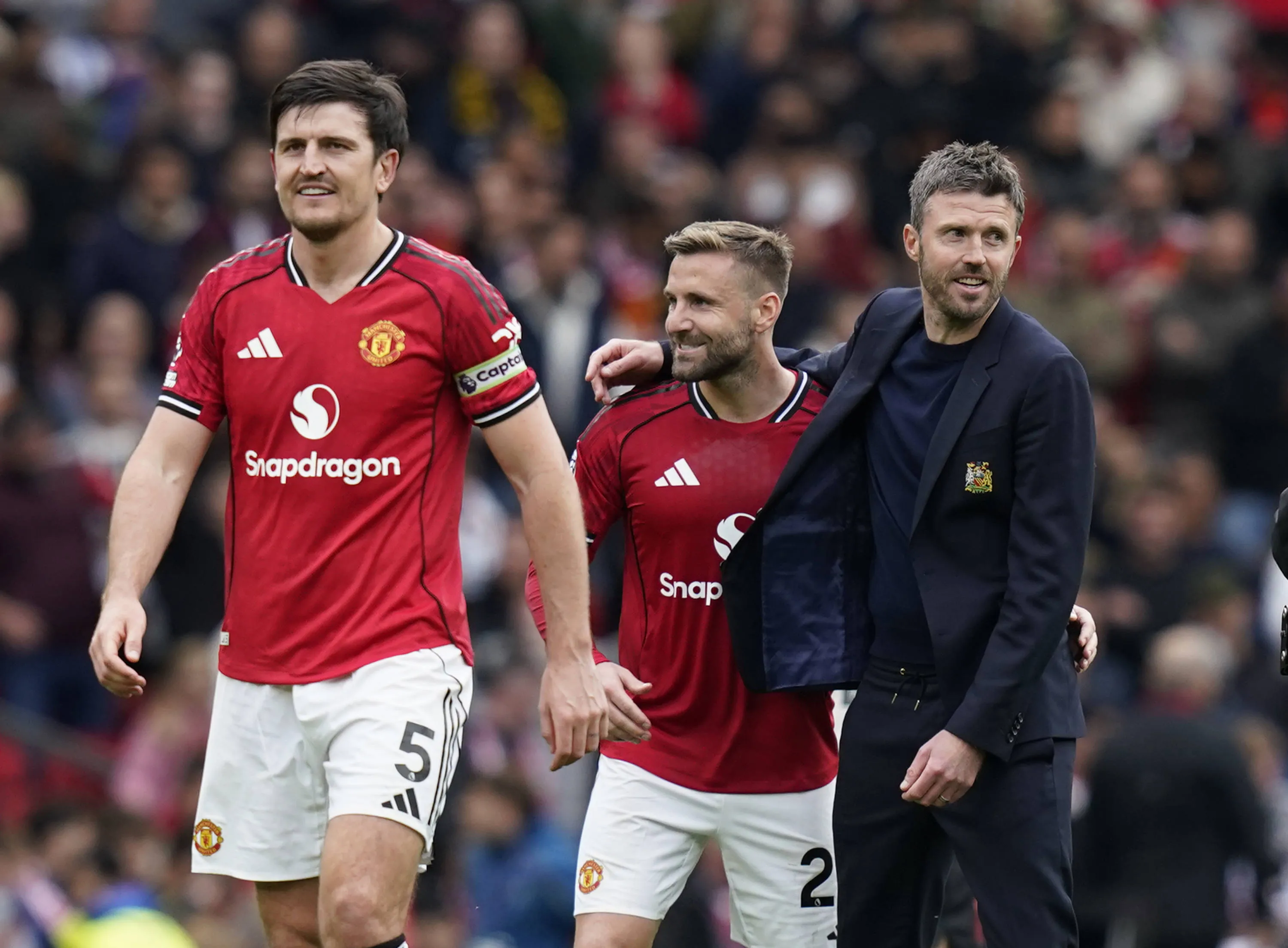 Harry Maguire e Luke Shaw contam com a confiança de Michael Carrick no Manchester United (Foto: Imago/Sportimage)