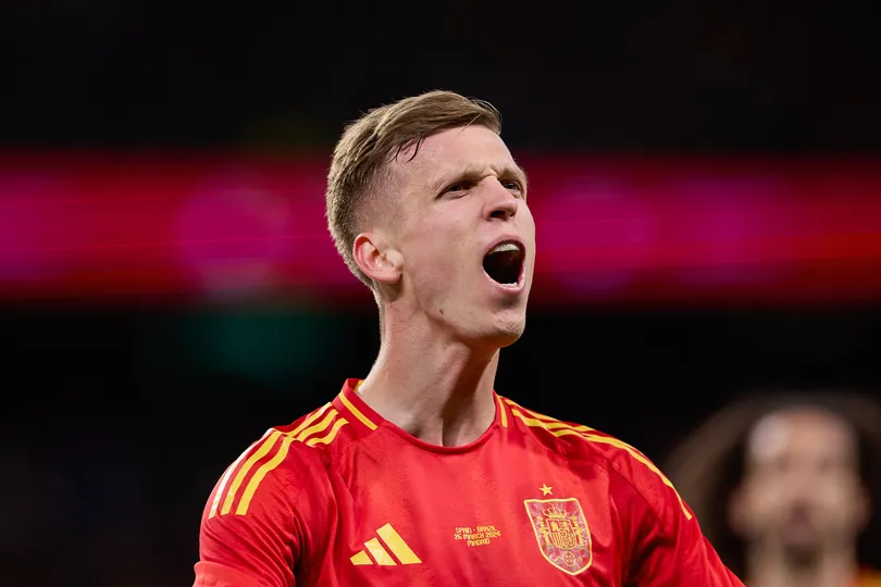 Destaque da Espanha na Euro 2024, Dani Olmo tem contrato com o RB Leipzig at&eacute; junho de 2027. Foto: Icon Sport