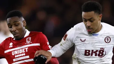 A bola parada salvou o Aston Villa de um empate contra o Middlesbrough na Copa da Inglaterra