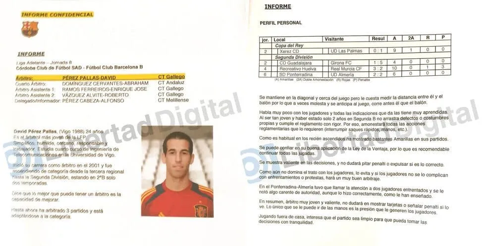 Imprensa espanhola divulga tais relat&oacute;rios de Negreira ao Bar&ccedil;a e eles mais parecem um trabalho escolar mal feito