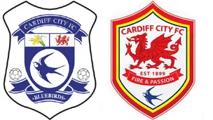 O velho e o novo s&iacute;mbolo do Cardiff