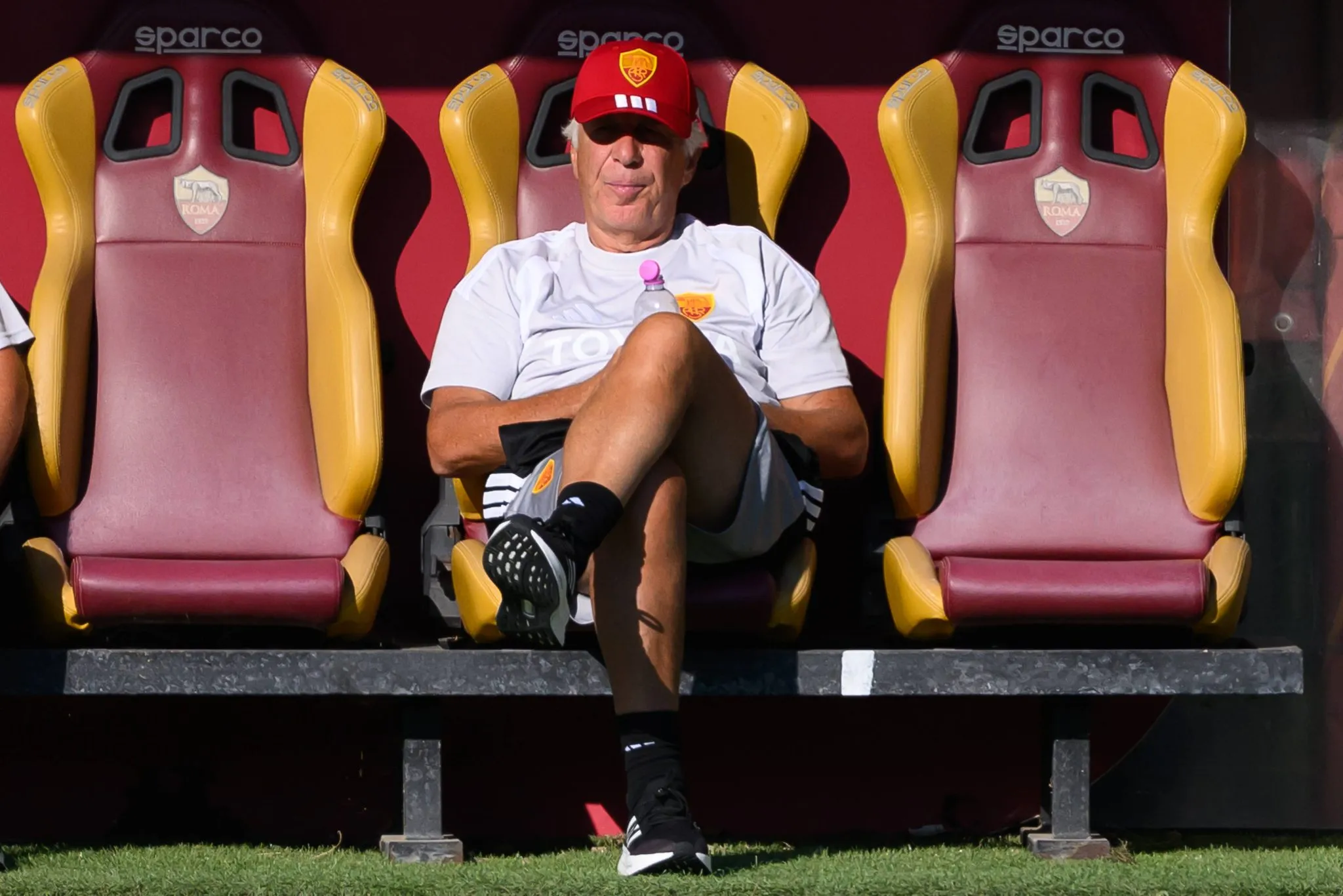 Gasperini durante treino da Roma