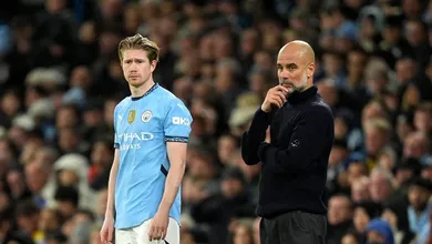 Est&aacute;tua para De Bruyne? Guardiola exalta craque em despedida do Manchester City