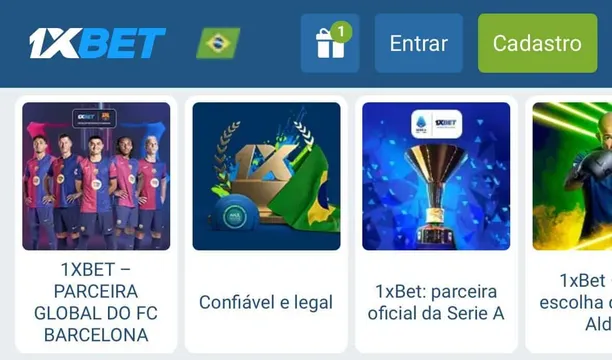 Captura de tela da 1xbet.