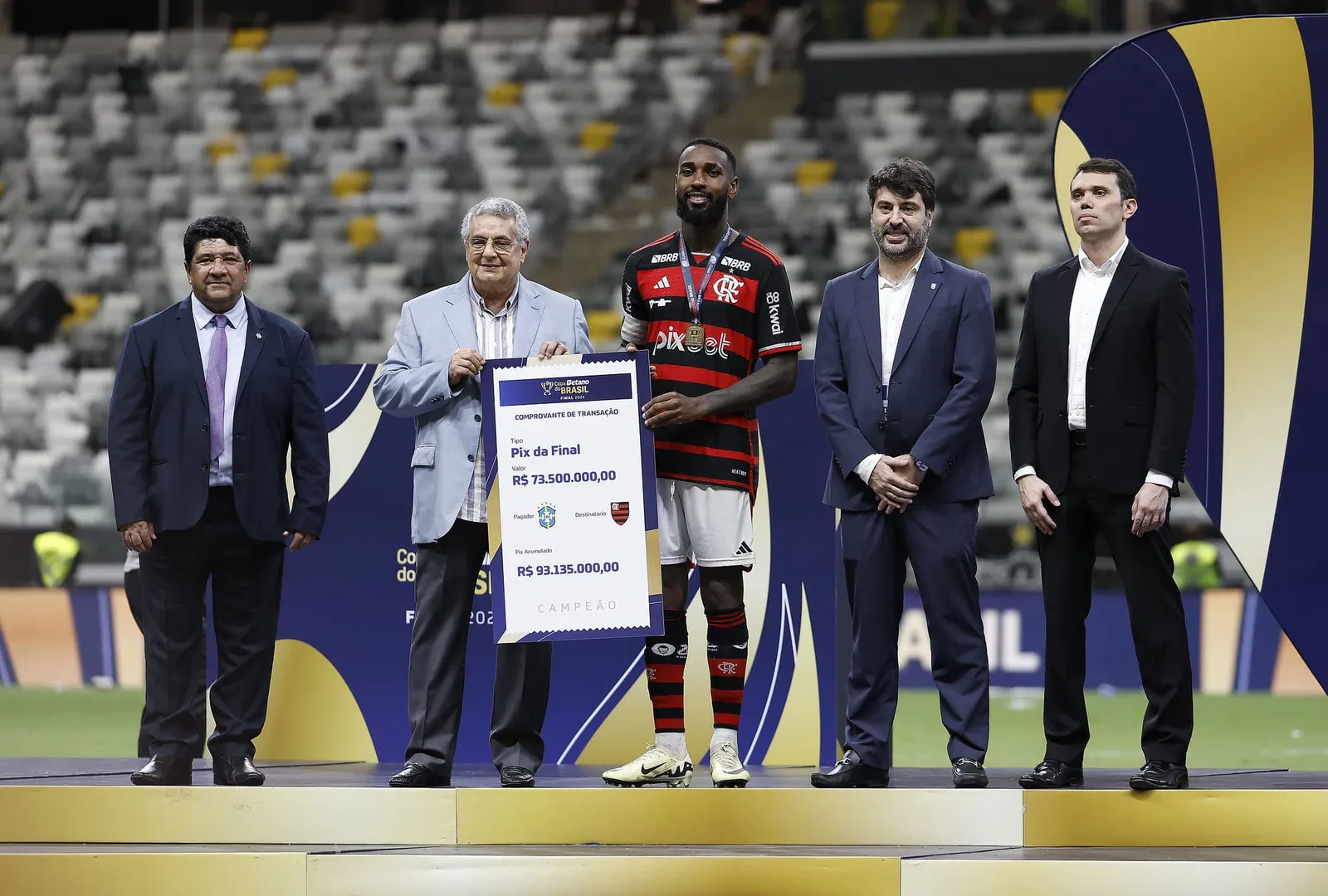 Flamengo recebeu a maior premia&ccedil;&atilde;o da Copa do Brasil de 2024 gra&ccedil;as &agrave; campanha campe&atilde; Foto: (Rafael Ribeiro/CBF)