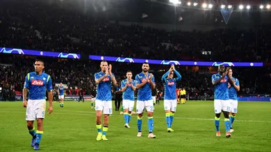 Napoli ficou muito pr&oacute;ximo da vit&oacute;ria, mas Di Mar&iacute;a resgatou um ponto essencial ao PSG