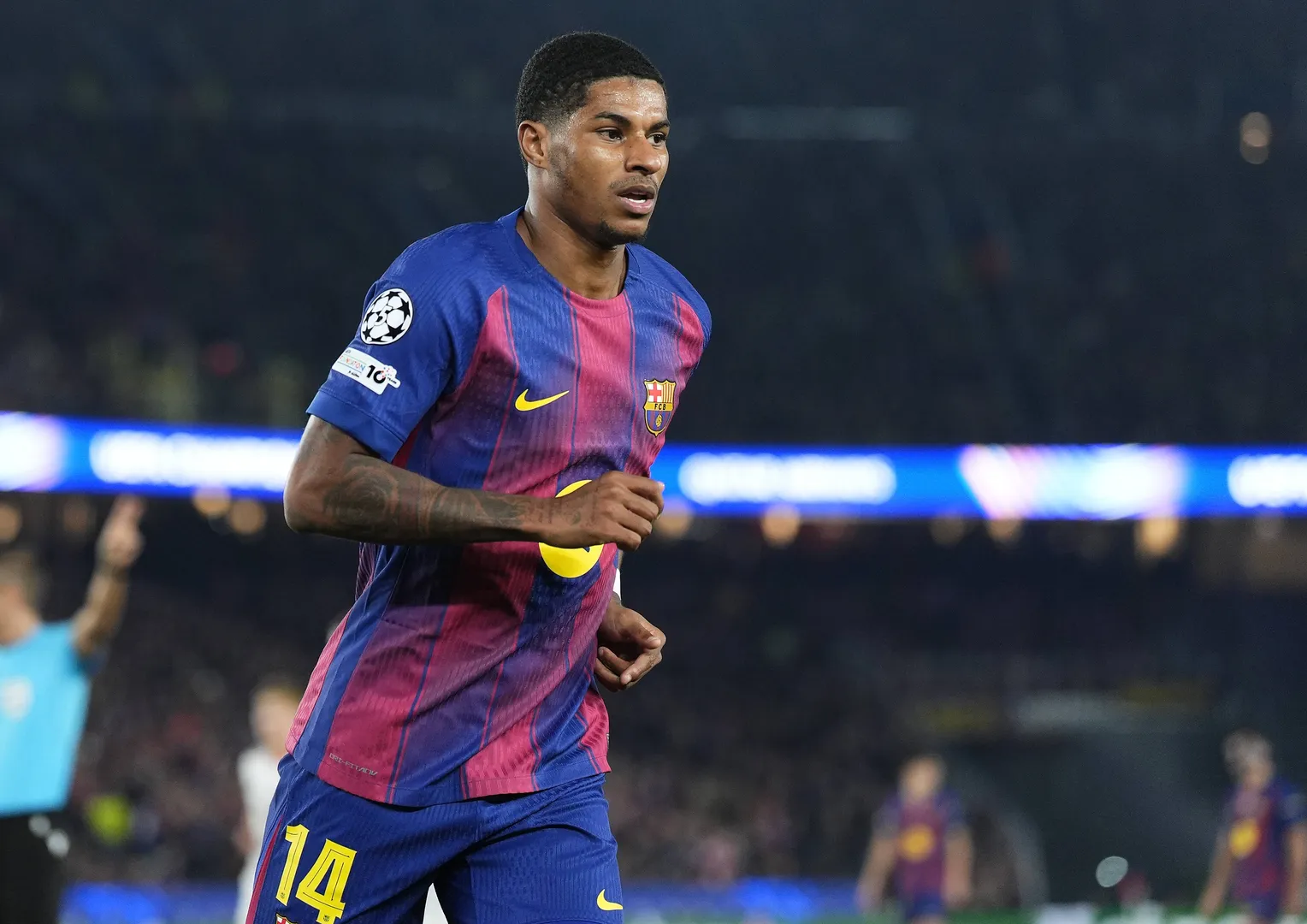 Marcus Rashford em a&ccedil;&atilde;o pelo Barcelona