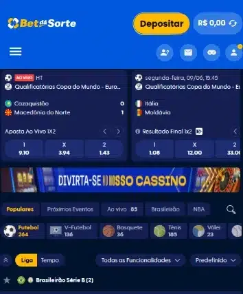Bet d&aacute; Sorte Brasil: an&aacute;lise das apostas e esportes dispon&iacute;veis