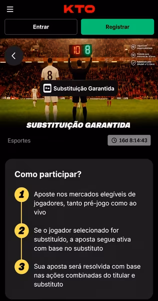 Substitui&ccedil;&atilde;o Garantida da KTO