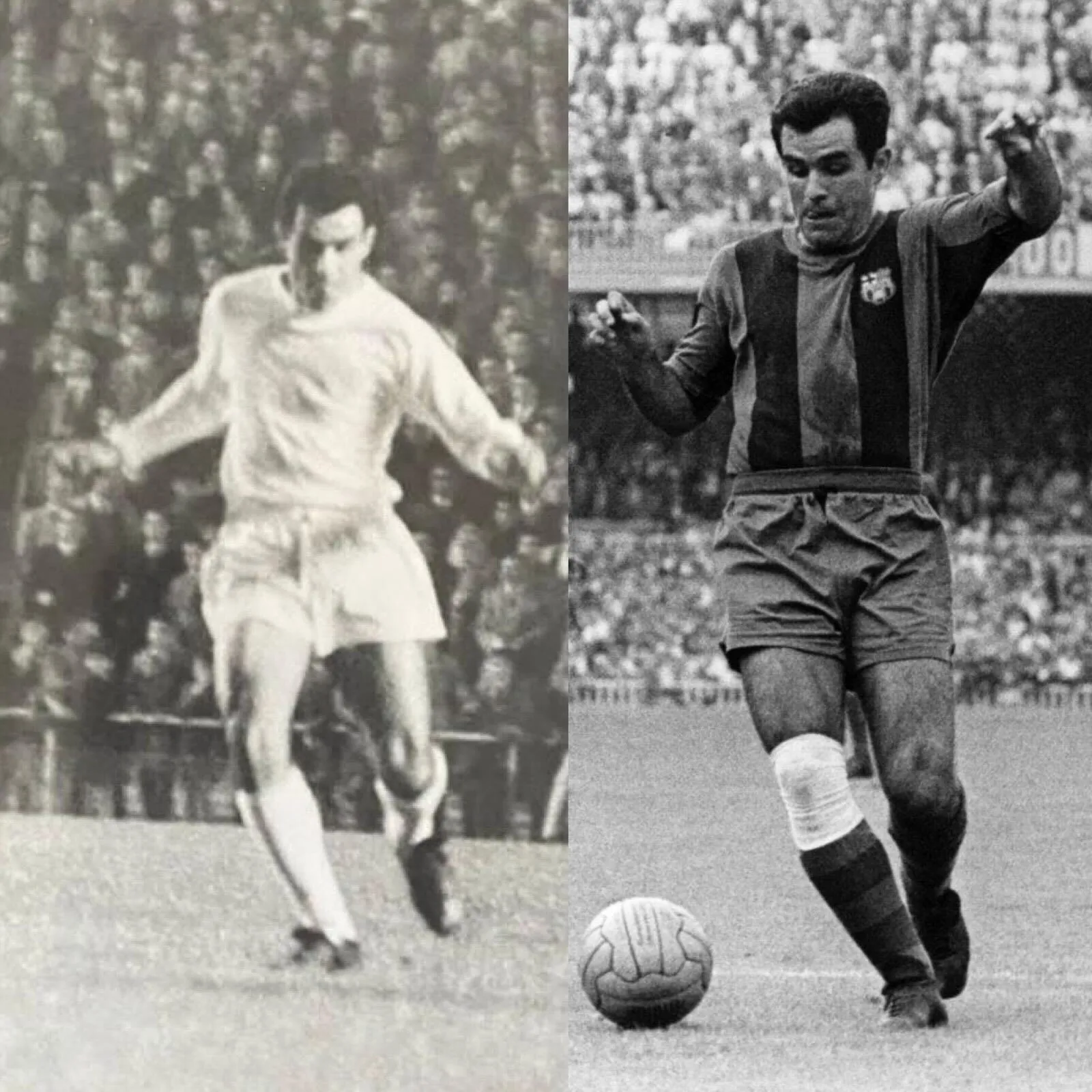 Evaristo de Macedo com as camisas de Real Madrid e Barcelona (Fotos: Arquivo Pessoal)