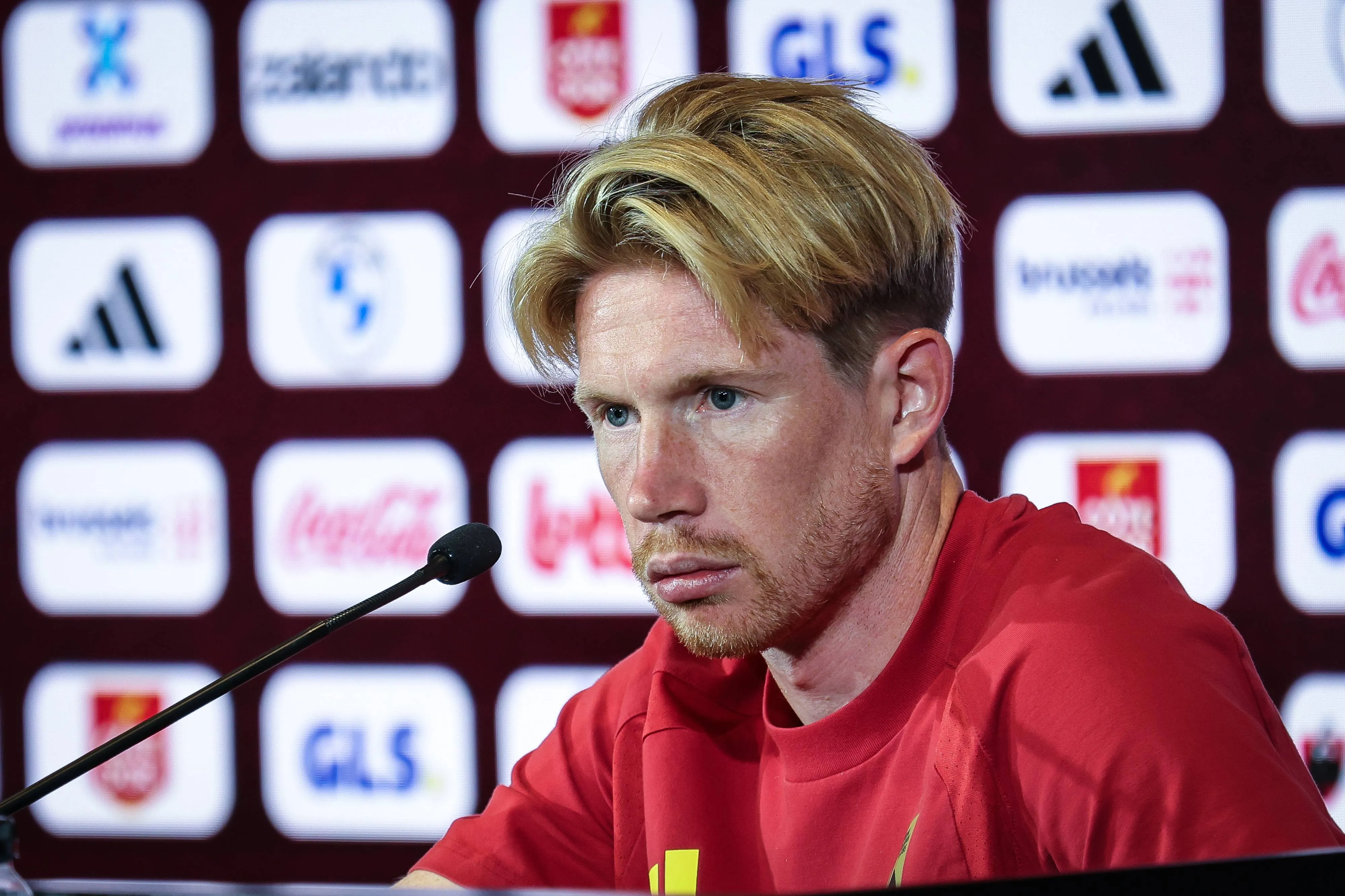 Kevin De Bruyne durante coletiva da sele&ccedil;&atilde;o da B&eacute;lgica (Foto: IMAGO / Belga)
