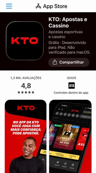  O aplicativo da KTO tem mais de 150 mil downloads feitos no Brasil
