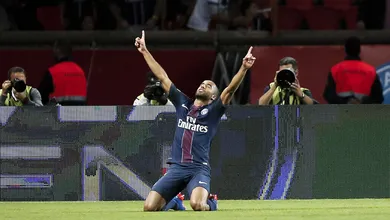Lucas marcou um bonito gol na vit&oacute;ria do PSG no Franc&ecirc;s