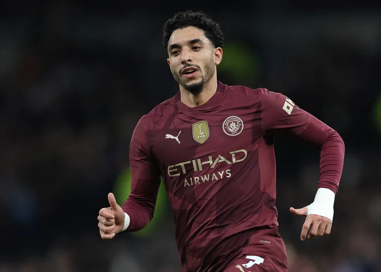 Omar Marmoush em a&ccedil;&atilde;o pelo Manchester City