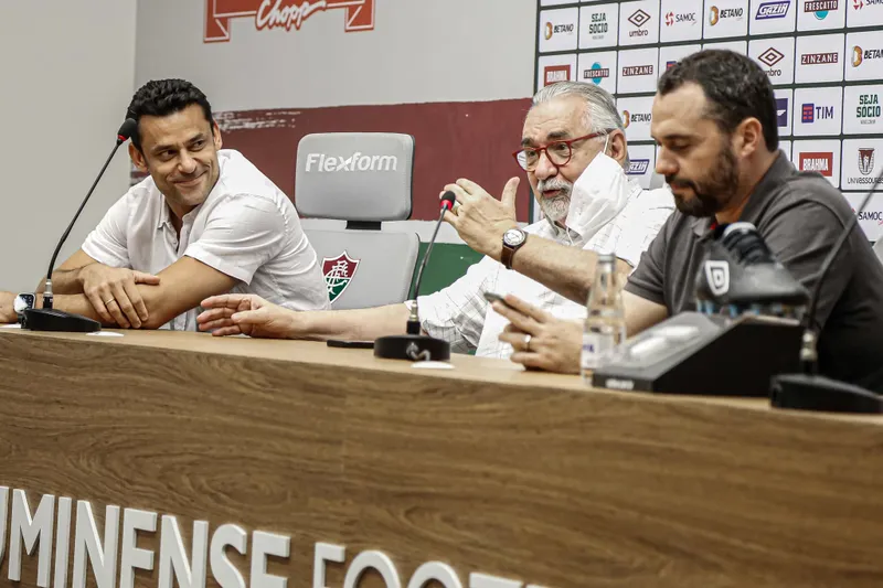 Fred, Angioni e M&aacute;rio Bittencourt comandavam o futebol do Fluminense - Foto: MARCELO GON&Ccedil;ALVES / FLUMINENSE F.C.