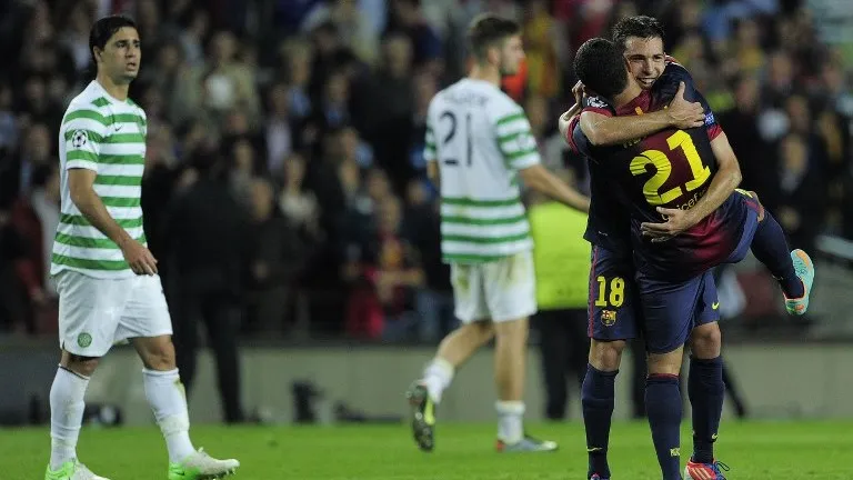 Nos acr&eacute;scimos, Barcelona arranca vit&oacute;ria contra Celtic