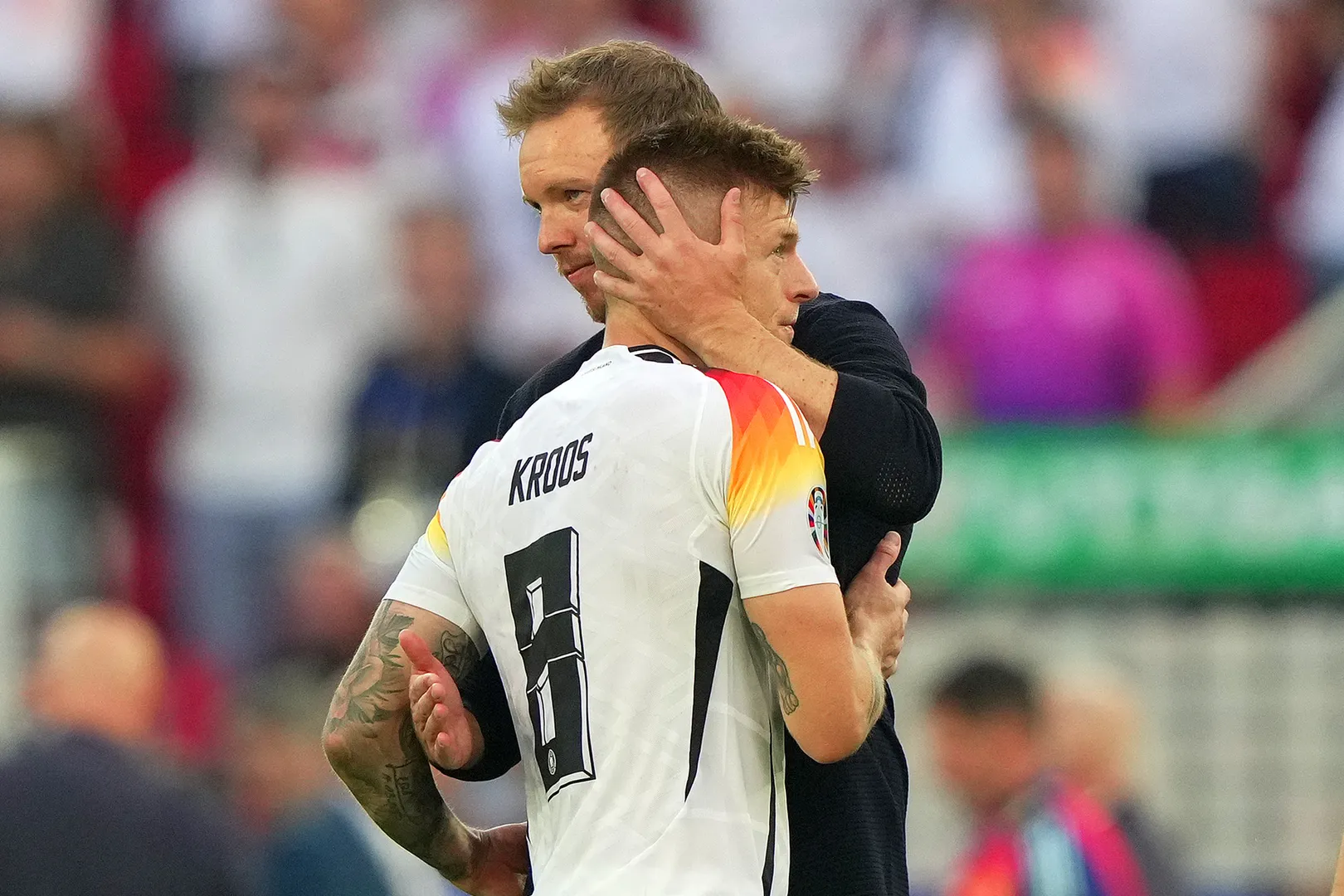 Nagelsmann consola Toni Kroos ap&oacute;s elimina&ccedil;&atilde;o da Alemanha da Eurocopa 2024.