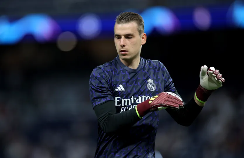 Foto: (IconSport) - Andriy Lunin, do Real Madrid