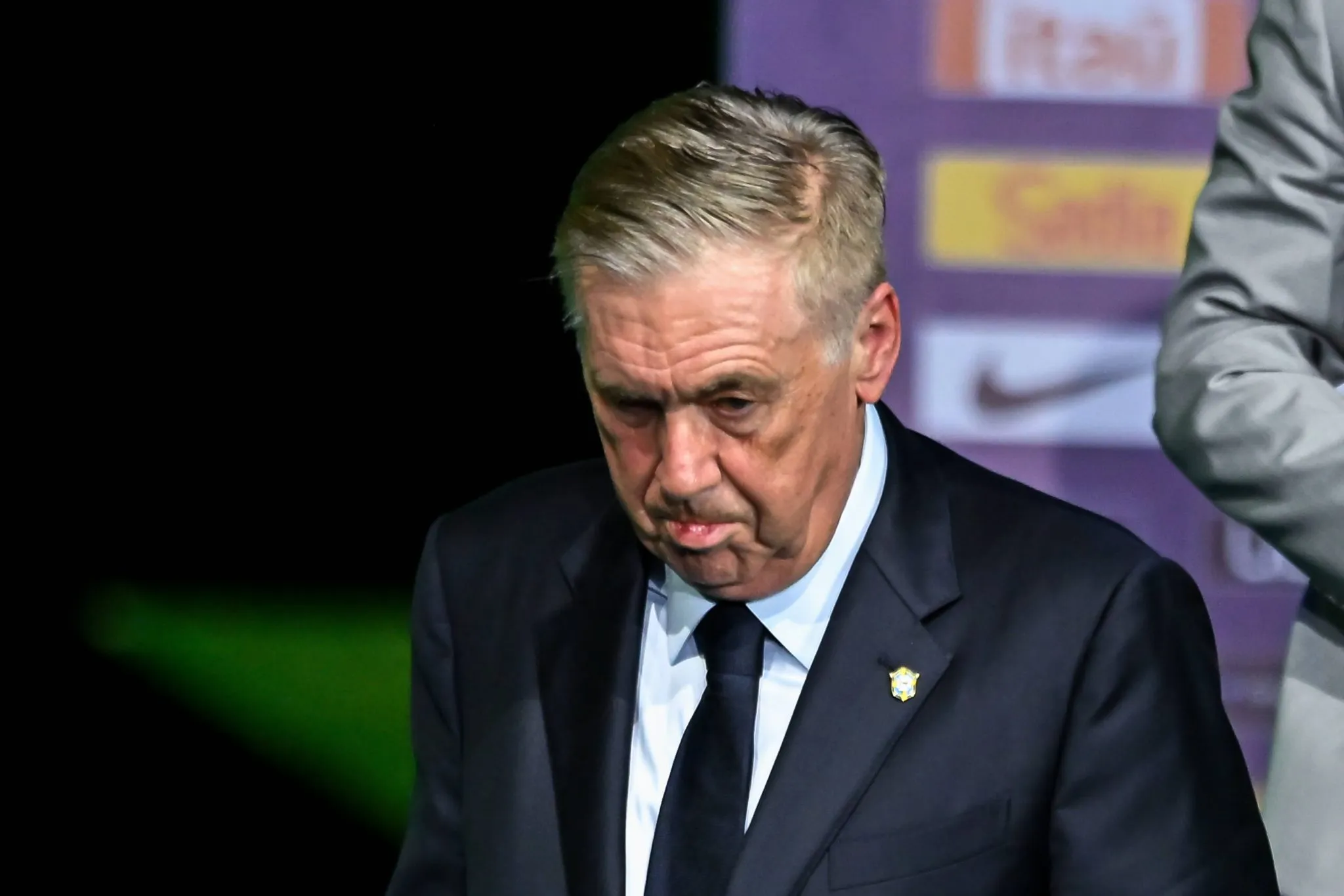 Carlo Ancelotti em evento da convoca&ccedil;&atilde;o da sele&ccedil;&atilde;o brasileira &agrave; Copa do Mundo