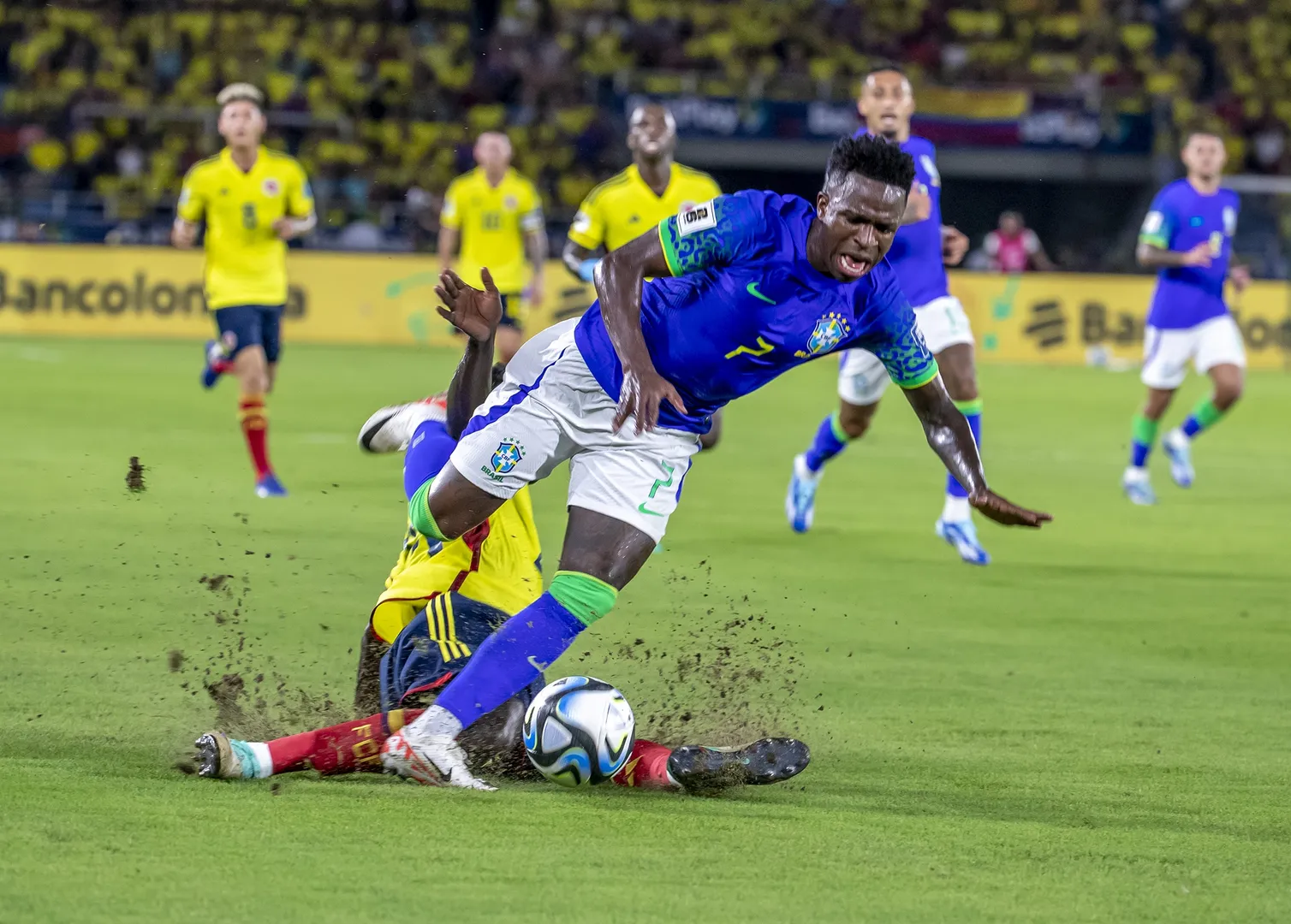 Sele&ccedil;&atilde;o que j&aacute; n&atilde;o tinha Neymar perder Vini Jr por les&atilde;o na derrota para a Col&ocirc;mbia - Foto: Staff Images/CBF