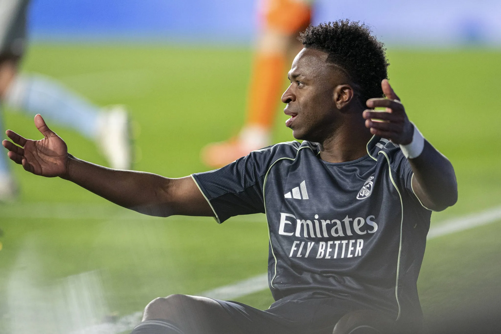 Vinicius J&uacute;nior em a&ccedil;&atilde;o pelo Real Madrid