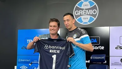 Marches&iacute;n chegou com gana para jogar, mas quer fazer por merecer a titularidade no gol do Gr&ecirc;mio