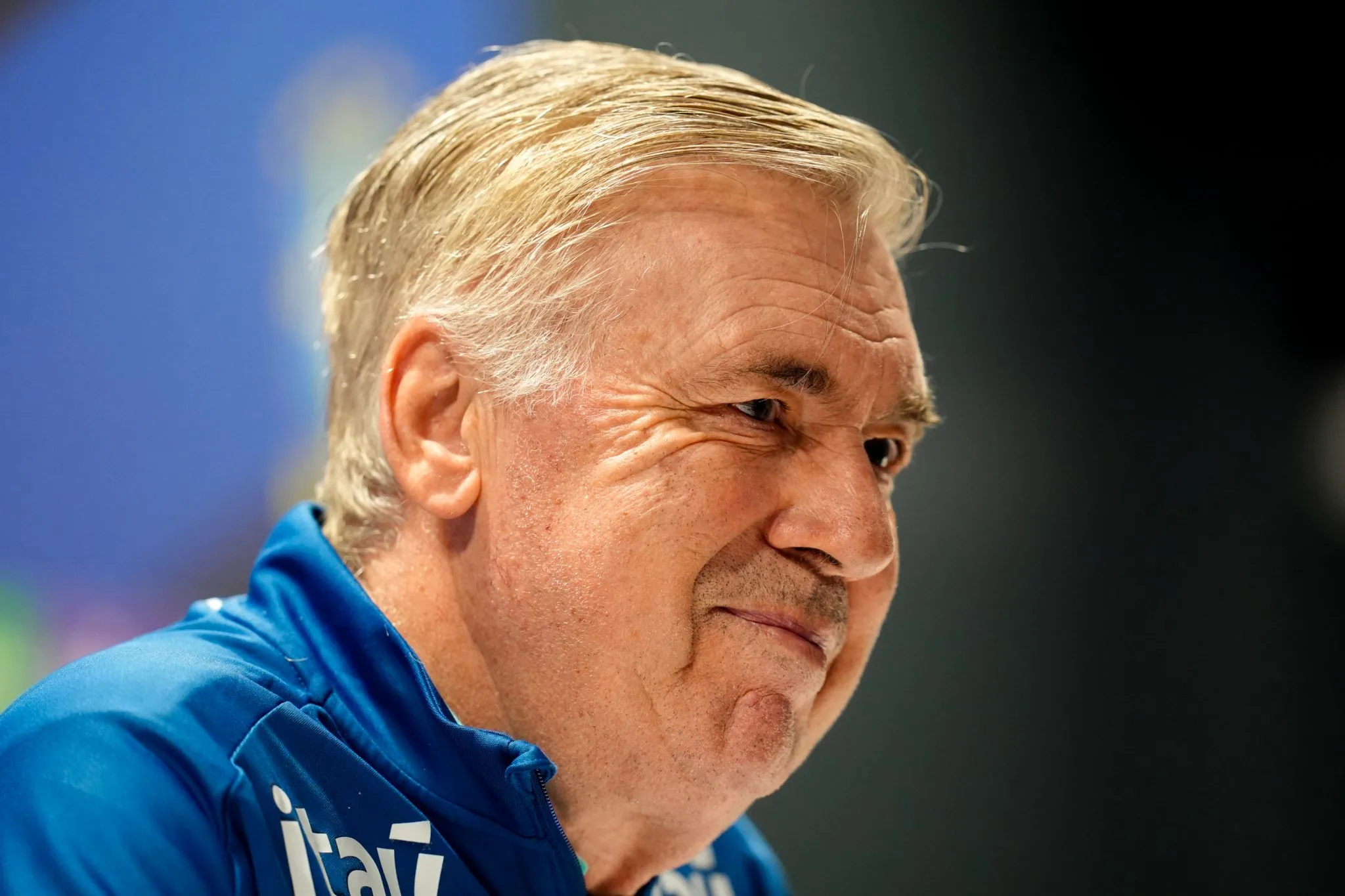 O t&eacute;cnico Carlo Ancelotti em entrevista coletiva da Sele&ccedil;&atilde;o