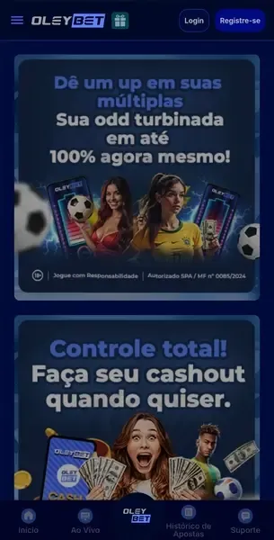 P&aacute;gina de b&ocirc;nus da Oleybet na Copa do Mundo de 2026