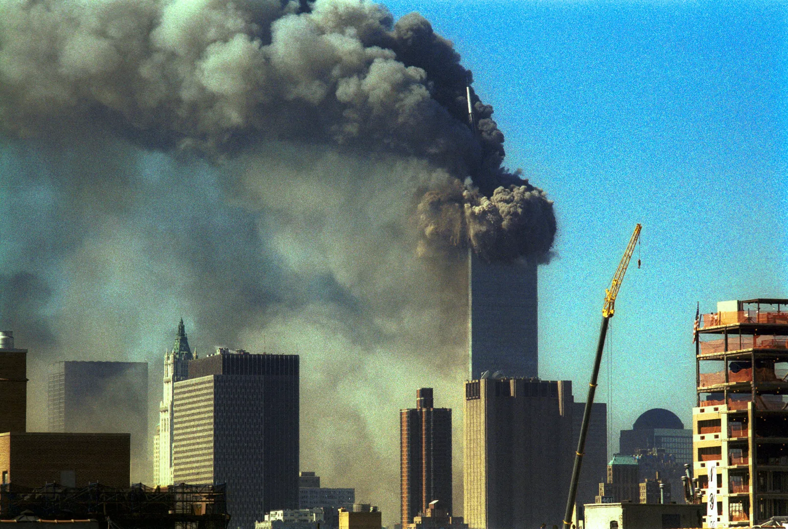**SECOND WORLD TRADE CENTER TOWER COLLAPSES** New York, New York. Picture 2 of 4 &ndash; the second World Trade Center tower c