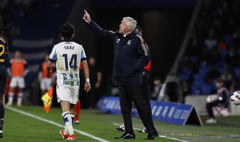 Kubo em a&ccedil;&atilde;o pela Real Sociedad em jogo contra o Real Madrid