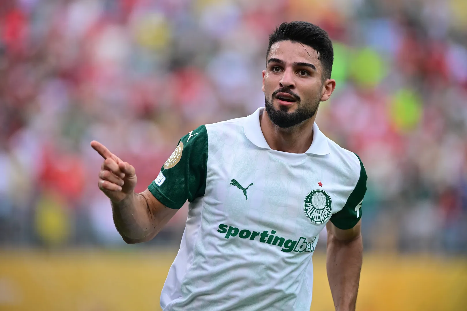 Flaco L&oacute;pez comemora gol do Palmeiras