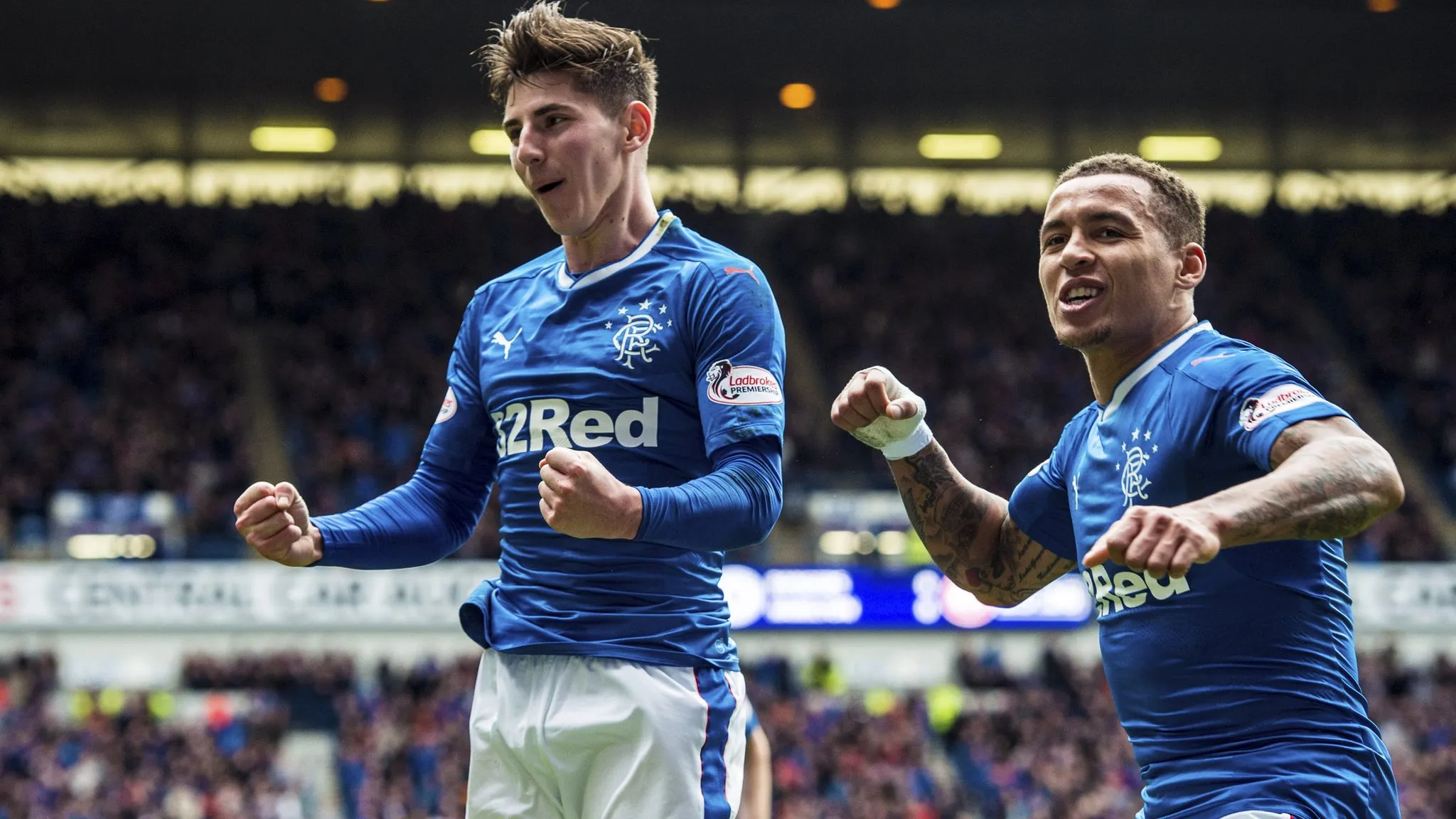 Jogadores do Rangers comemoram 