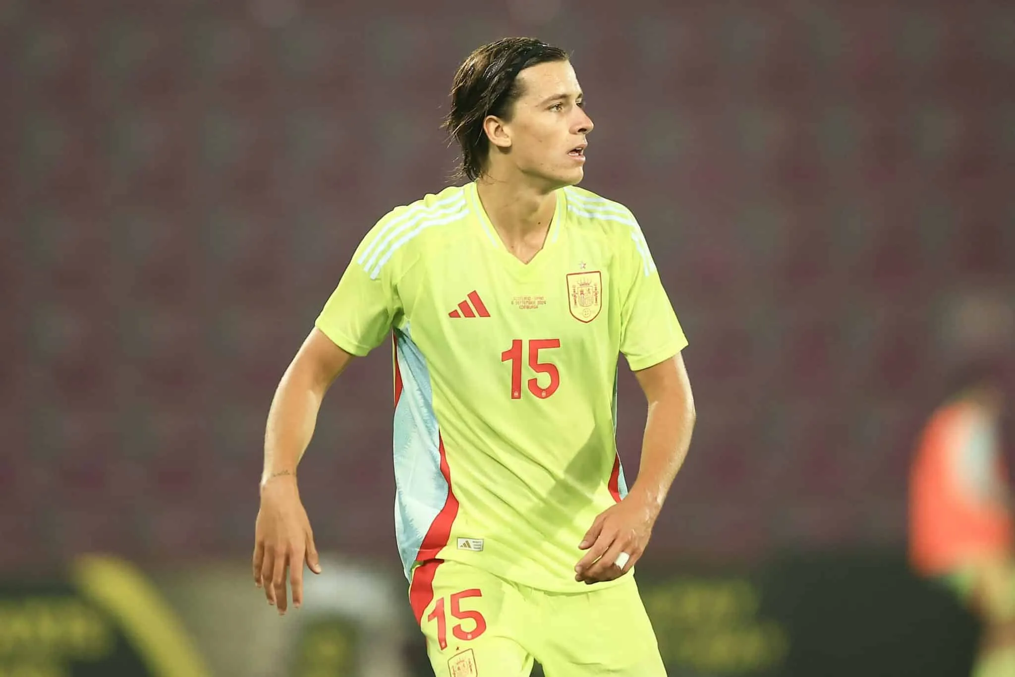 &Aacute;lvaro Carreras em jogo da Espanha sub-21
