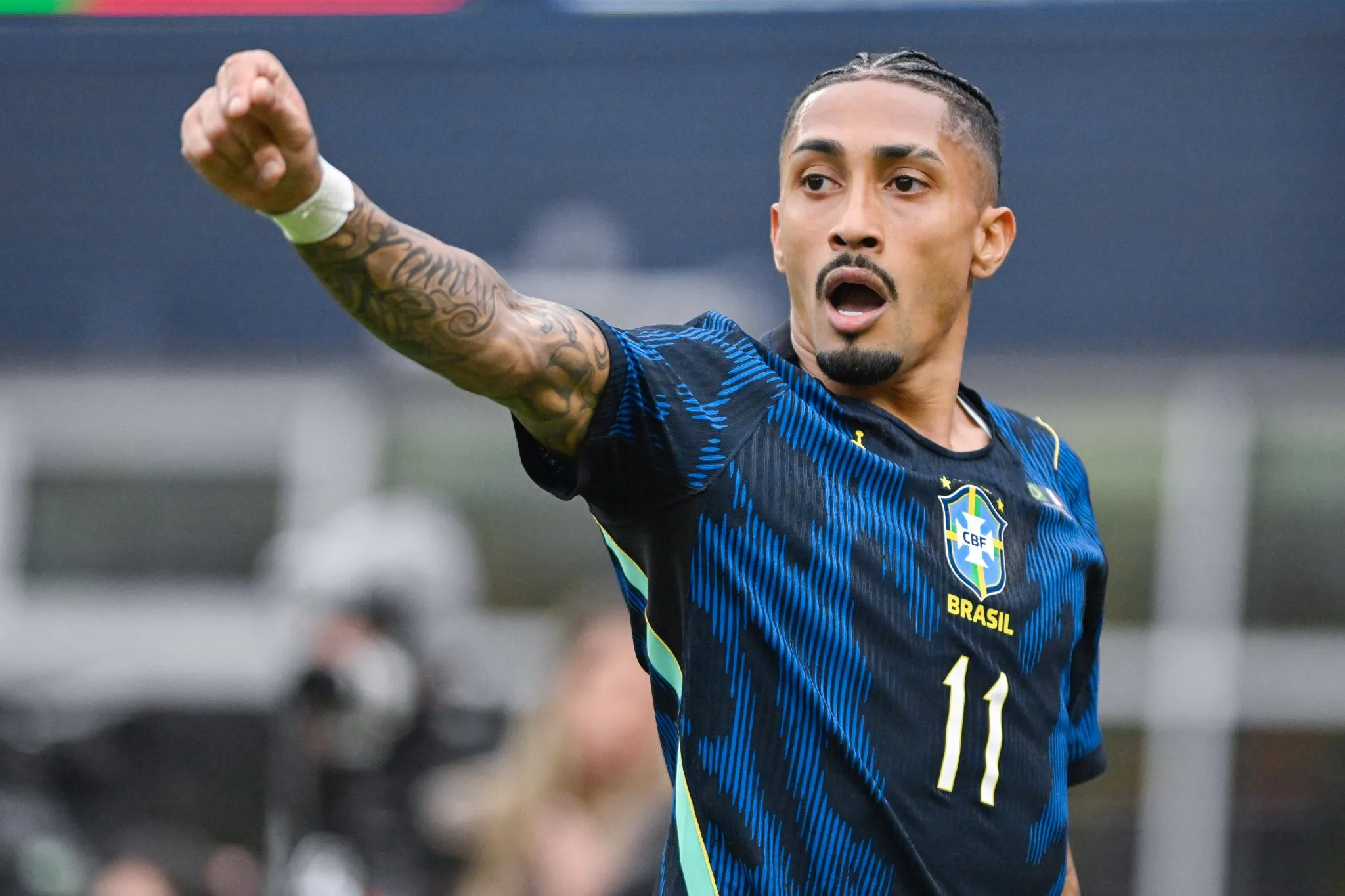 Raphinha em amistoso do Brasil na Data Fifa