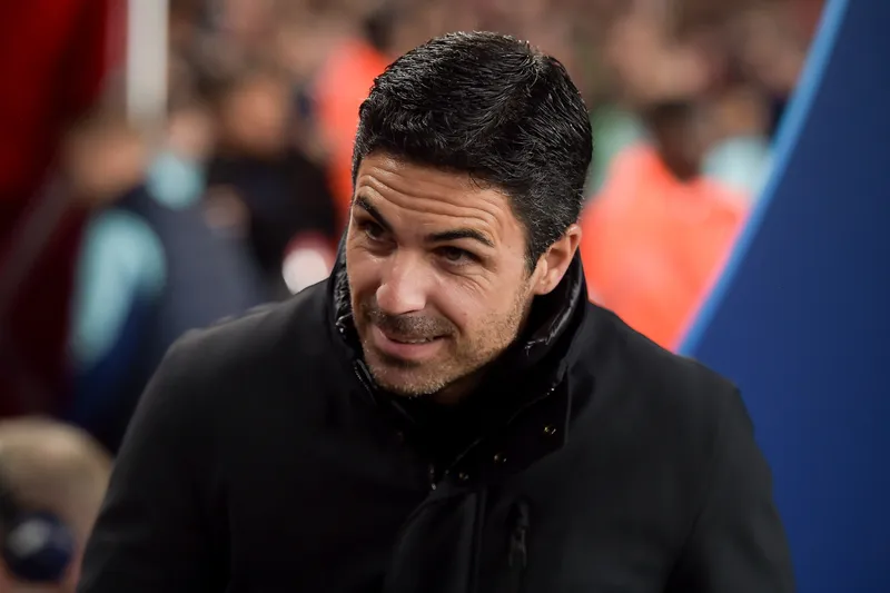 Mikel Arteta em Arsenal x Shakhtar Donetsk, pela Uefa Champions League 2024/25, no Emirates Stadium. Foto: Icon Sport