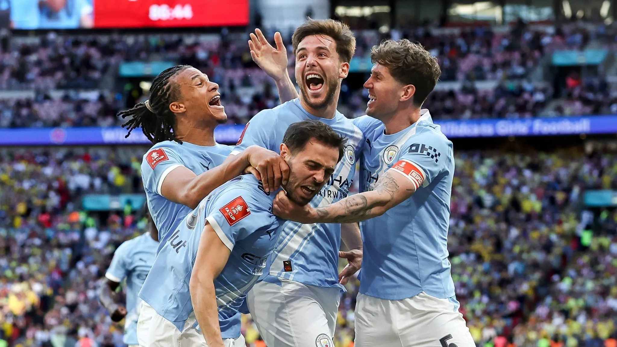 Nico Gonz&aacute;lez comemora gol pelo Manchester City (Foto: Imago/Every Second Media)
