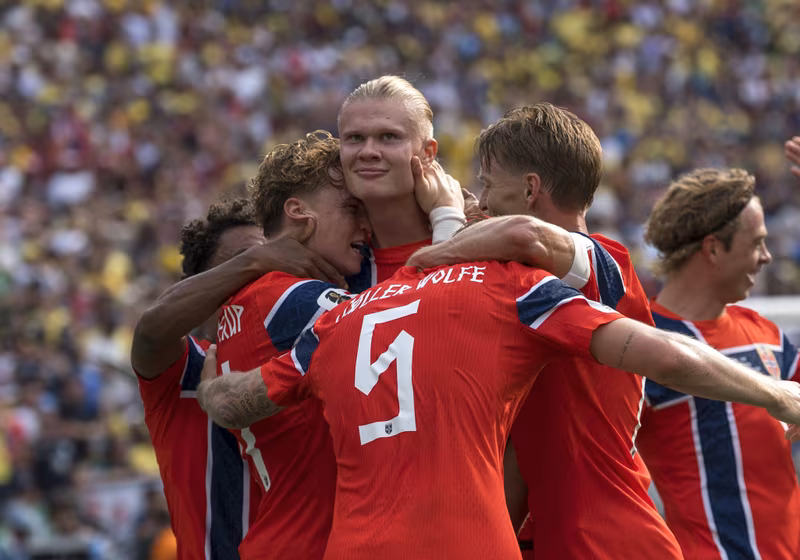 Haaland em Brasil x Noruega na Copa do Mundo