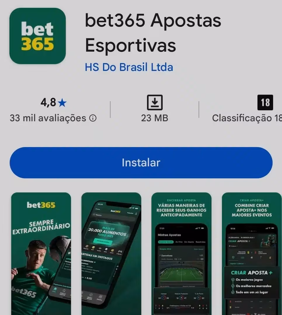 Aplicativo Android da Bet365 dispon&iacute;vel na Google Play Store