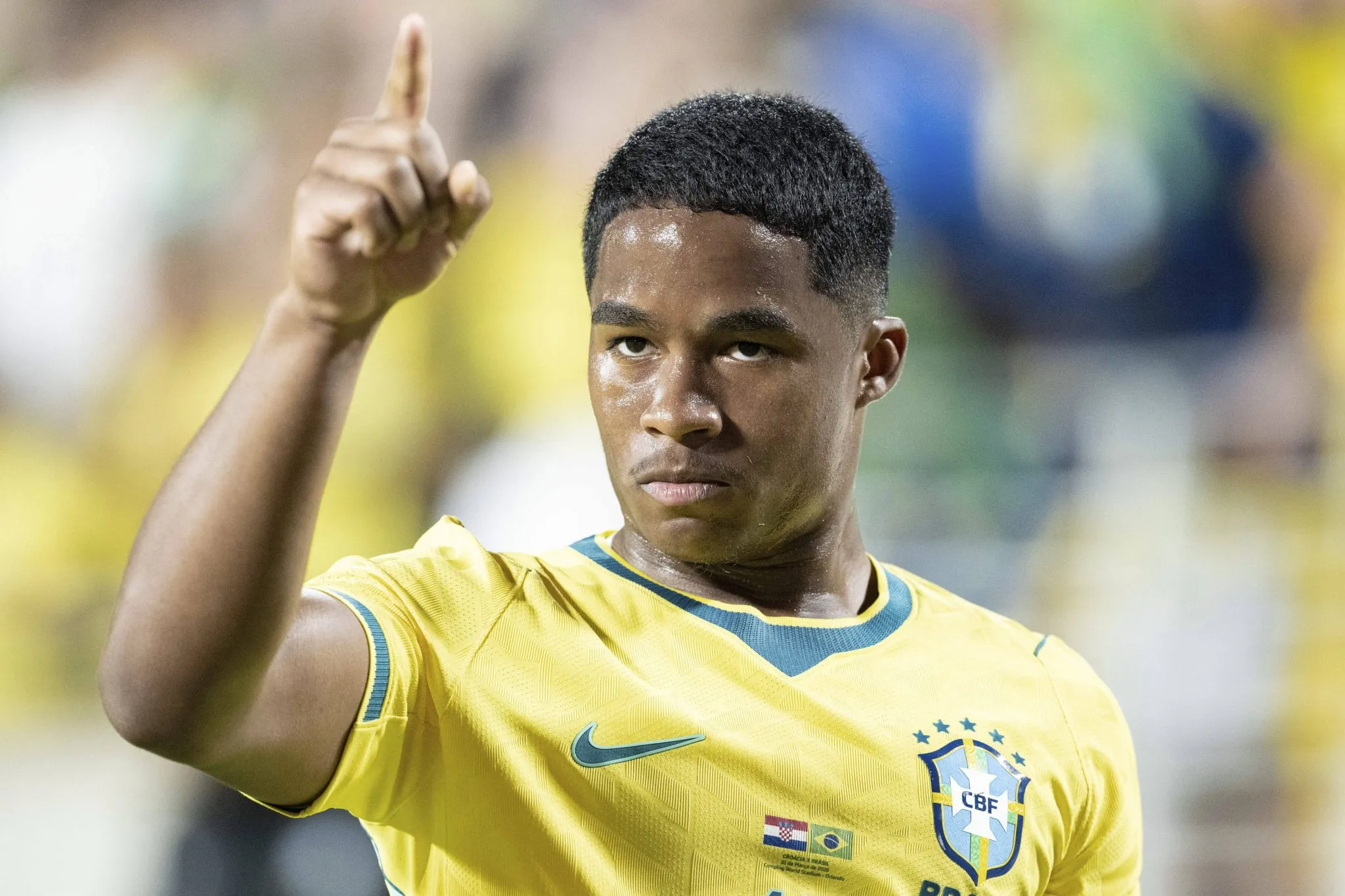 Endrick em amistoso da sele&ccedil;&atilde;o brasileira