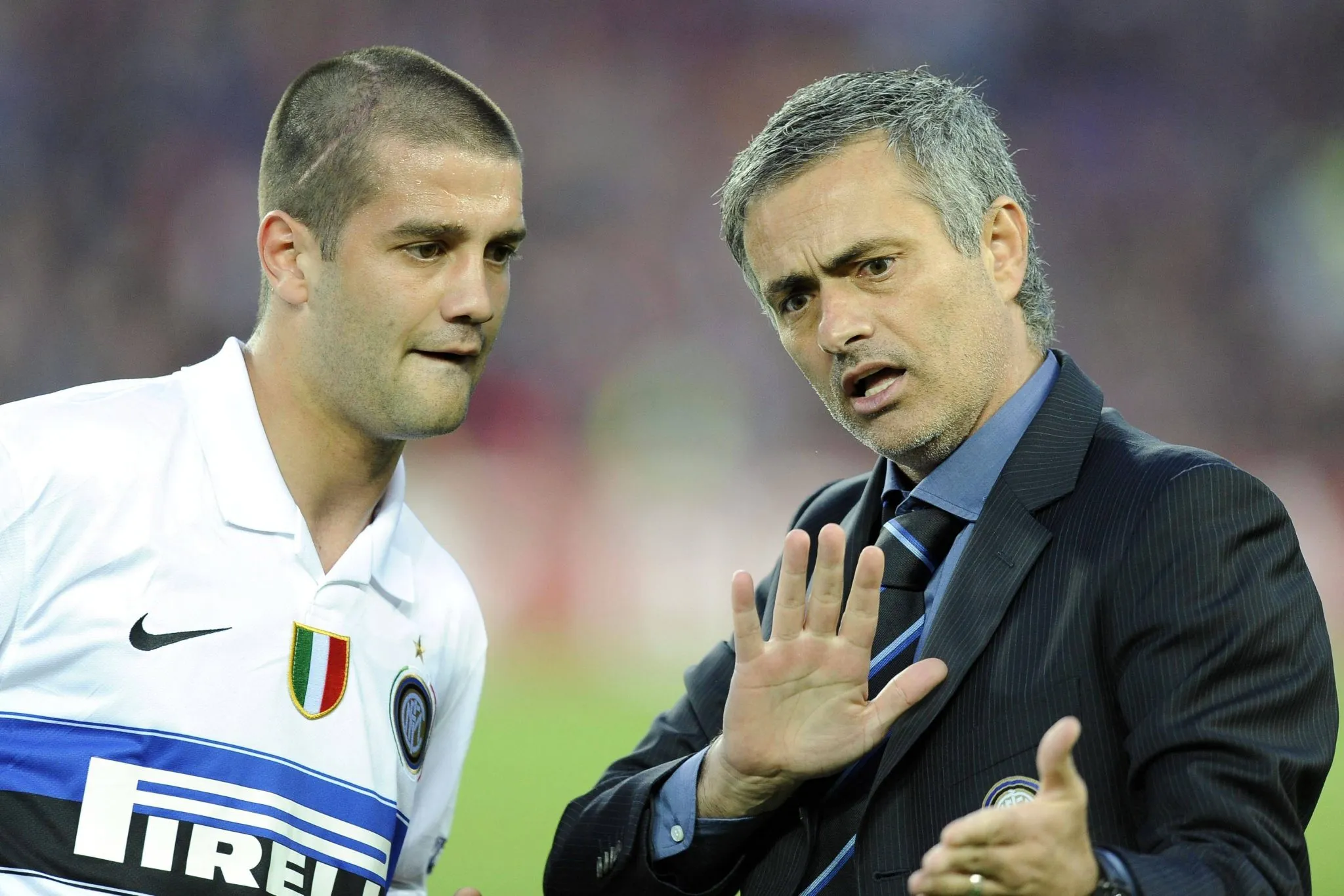 Chivu e Mourinho na Internazionale