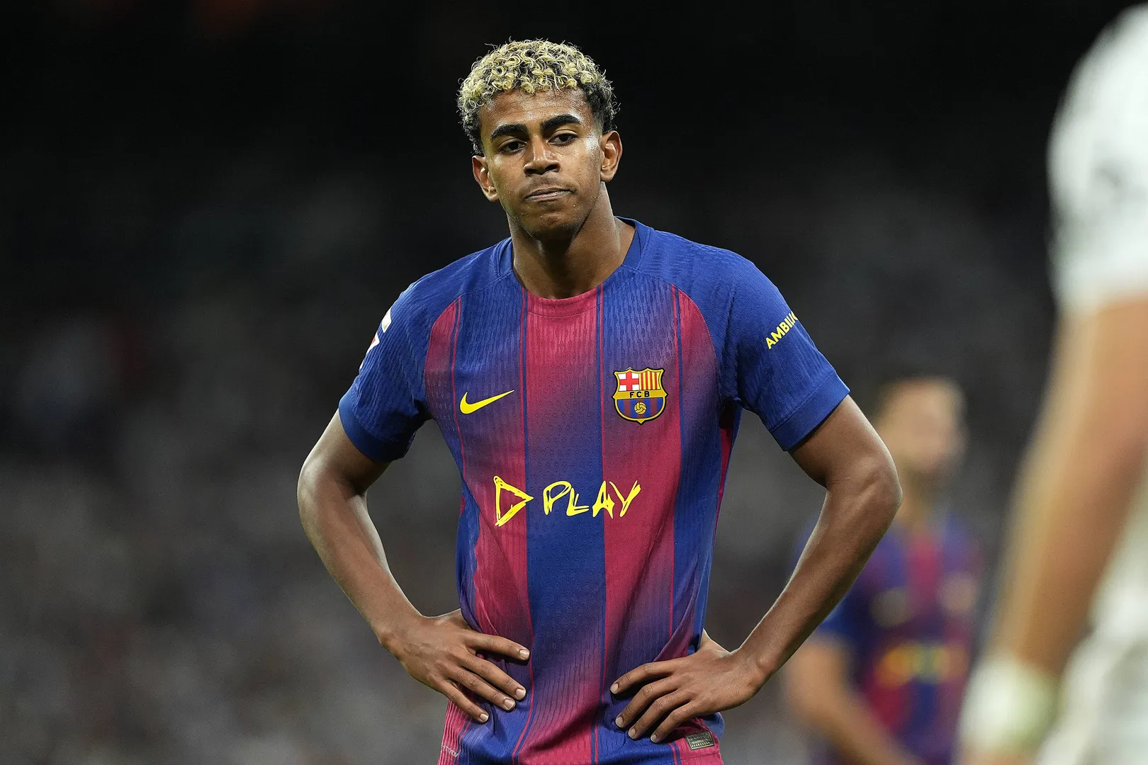 Lamine Yamal em partida do Barcelona