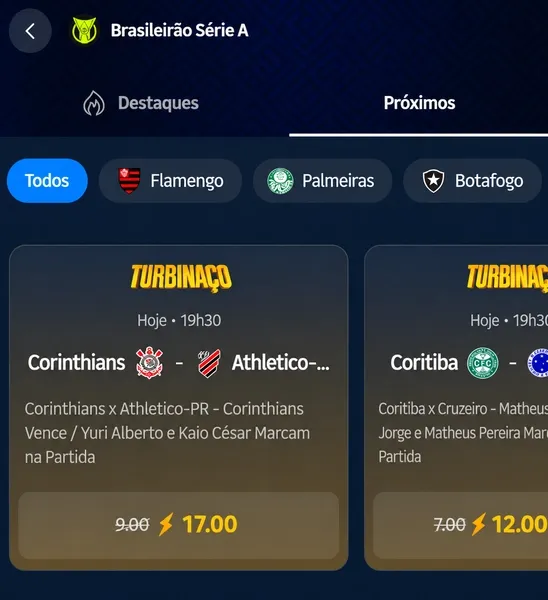 "Turbina&ccedil;o", com odds especiais disponiveis na Betnacional